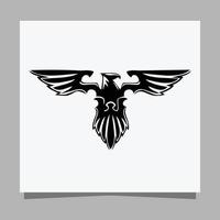 l'aigle noir vectoriel sur papier blanc est parfait pour les logos, les illustrations, les bannières, les dépliants, les fonds d'écran