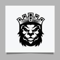 logo lion noir sur papier blanc avec ombre parfait pour les logos d'entreprise et les cartes de visite vecteur