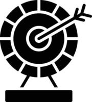 icône de glyphe de jeu de fléchettes vecteur
