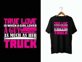 conception de t-shirt de camion vecteur