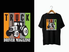 conception de t-shirt de camion vecteur