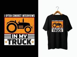 conception de t-shirt de camion vecteur