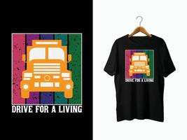 conception de t-shirt de camion vecteur