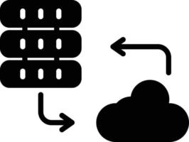 icône de glyphe de serveur cloud vecteur