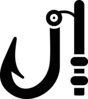 icône de glyphe de crochet de pêche vecteur