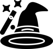 icône de glyphe de chapeau de magicien vecteur