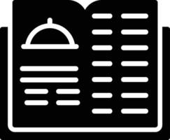 icône de glyphe de livre de menu de restaurant vecteur