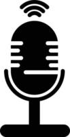 icône de glyphe de commande vocale vecteur