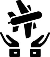 icône de glyphe d'assurance voyage vecteur
