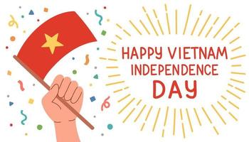 illustration vectorielle de la fête de l'indépendance du vietnam 2 septembre. modèle de conception d'affiche de la fête de l'indépendance vecteur