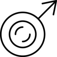 icône de ligne de symbole de sexe masculin vecteur