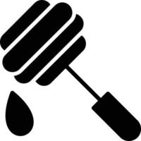 icône de glyphe de louche de miel vecteur