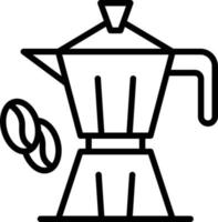 icône de ligne de cafetière vecteur