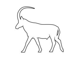 silhouette de vecteur de contour animal antilope