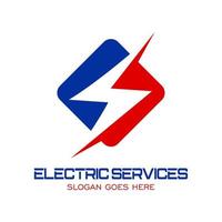 vecteur de logo de solutions de service électrique