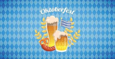 festival international de la bière de munich oktoberfest, arrière-plan publicitaire - image vectorielle vecteur