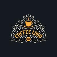 logo d'époque. logo de luxe. logo rétro de café. modèle de logo vintage pour café vecteur