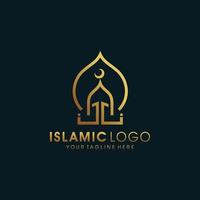 modèle de conception de logo de mosquée vecteur