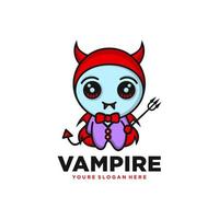 modèle de conception de logo de personnage de vampire vecteur