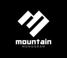 lettre moderne m forme de montagne géométrique abstraite vecteur de conception de logo minimaliste simple