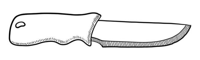couteau touristique de vecteur isolé sur fond blanc. griffonnage dessin à la main