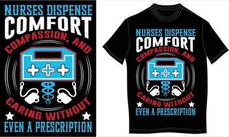 conception de tshirt infirmière vecteur