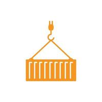 eps10 vecteur orange poulie et conteneur icône isolé sur fond blanc. symbole de chargement dans un style moderne et plat simple pour la conception, le logo, le pictogramme et l'application mobile de votre site Web