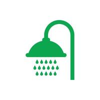 eps10 icône de douche vecteur vert isolé sur fond blanc. symbole de douche dans un style moderne et plat simple pour la conception, le logo, le pictogramme et l'application mobile de votre site Web