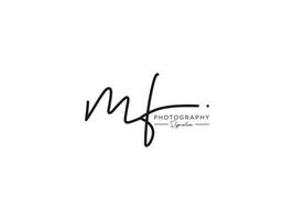 lettre mf signature logo template vecteur