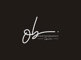 lettre ob signature logo template vecteur