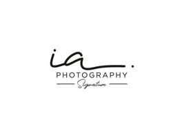 lettre ia signature logo template vecteur