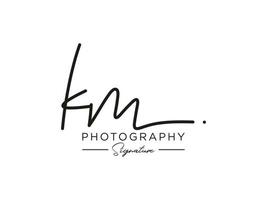 lettre km signature logo template vecteur