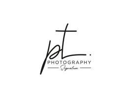 lettre pt signature logo template vecteur