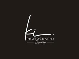 lettre ki signature logo template vecteur