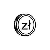 monnaie polonaise, pln, symbole d'icône zloty polonais. illustration vectorielle vecteur