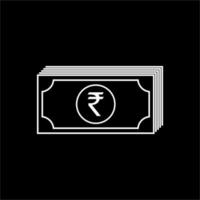 monnaie indienne, inr, symbole d'icône de roupie. illustration vectorielle vecteur