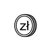 monnaie polonaise, pln, symbole d'icône zloty polonais. illustration vectorielle vecteur