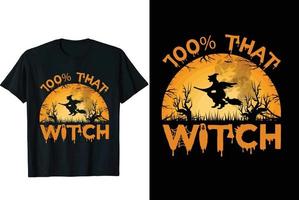 cette conception de t-shirt de sorcière vecteur