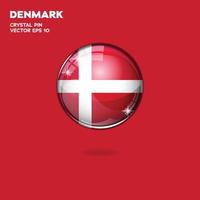 drapeau danemark boutons 3d vecteur