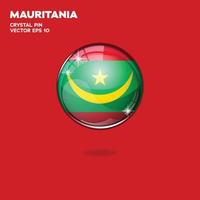 mauritanie drapeau 3d boutons vecteur