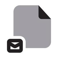 icône de fichier courrier bicolore solide vecteur