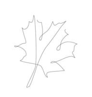 feuilles d'érable d'art en ligne. vecteur de contour. illustration d'une ligne de feuille d'automne.