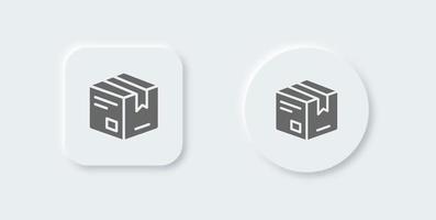 icône solide de paquet dans le style de conception néomorphe. illustration vectorielle de signes de boîte d'expédition. vecteur