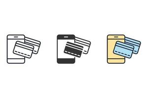 icônes de paiement en ligne symbole éléments vectoriels pour le web infographique vecteur