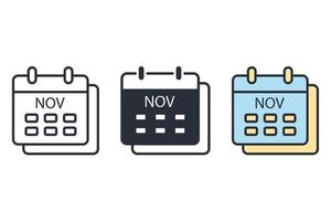 novembre icônes symbole éléments vectoriels pour le web infographique vecteur