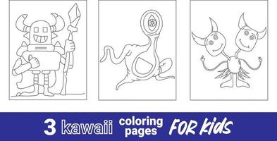 personnage de dessin animé kawaii. livre de coloriage ou conception de vecteur de contour. illustration vectorielle de griffonnage.
