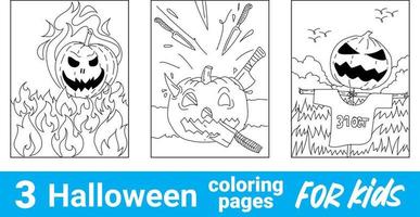 livre de coloriage sur le thème de la célébration d'halloween. illustration vectorielle sur fond blanc. livre de coloriage d'halloween. citrouille dans le chapeau. vecteur