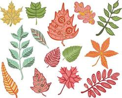 motif de feuilles d'automne, fond transparent et illustration vecteur