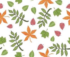 motif de feuilles d'automne, fond transparent et illustration vecteur