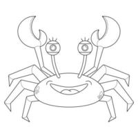 crabe mignon adapté à l'illustration vectorielle de la page de coloriage pour enfants vecteur